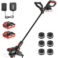 thumbnail image 1 of EWORK 20V 12'' Weed Wacker Cordless with Auto Line Feed, 2 in 1 String Trimmer and Edger, Electric Weed Eater Includes 2 Batteries & 6 Spool Lines, Battery Powered Grass Trimmer for Garden, Lawn, 1 of 8