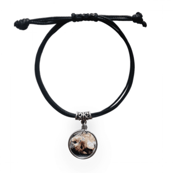 stripes kitty cat relax animal adorable bracelet leather wristband black jewelry