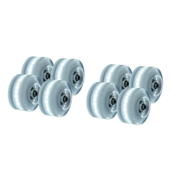 strola Outdoor Toys,Luminous Light Up Quad Roller Skate Wheels with BankRoll Bearings Installed 8PC,White