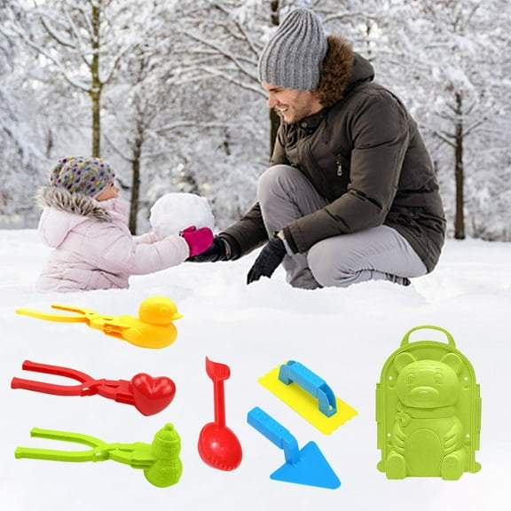 strola Outdoor Toys,Snow Snowball Maker Clip Maker Shaped Snow Sand Molds Tool Winter Snow Toys Kit,Multi-color