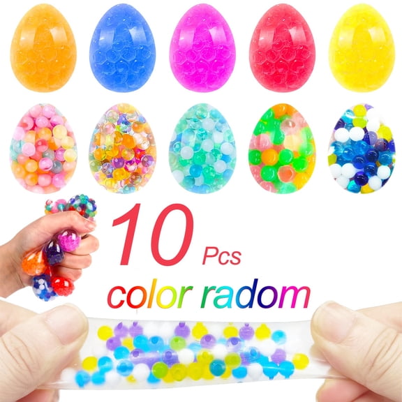 strola Toys 10 Pack Mini squeezable Toys Bulk Small Stress Balls for Adults Sensory Fidget Toys for Autism Classroom Prizes Quiet Squeeze Eggs Party Favors Goodie Bag Stuffers for Ki-ds