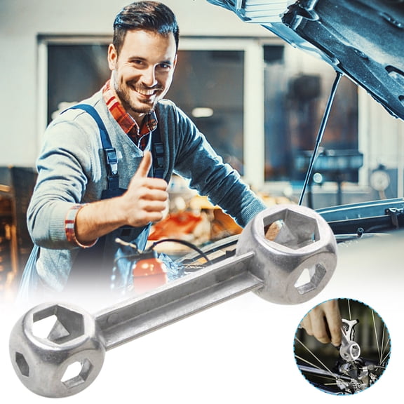 strola Toys 10 in 1 Dog Bone Hex Wrench 6-15mm, Multi-Function External Socket Wrench for Bicycle & Motorcycle Repair, Compact Portable Bike Tool