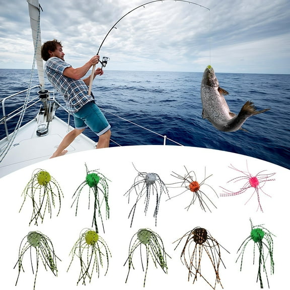 strola Toys 10Pcs Fuzzy Style Soft Plastic Fishing Lures, High Density Dice Baits Slow Sinking for Bass, Handmade Finesse Bait for Drop Shot and Neko Rig Freshwater Fishing Kit