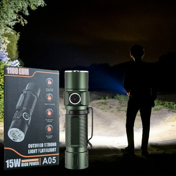 strola Toys 3LED Rechargeable Flashlight Super Bright, 5 Modes Small Tactical Flashlight with Power Bank, Water-Resistant Handheld Light for Emergency Camping Hiking