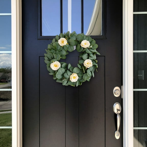 strola Toys Clear Wreath Hanger for Doors - 2 Pack Invisible Adhesive Hooks, No Nails Damage-Free Strong Hold for Wreaths & Decor, Removable Reusable