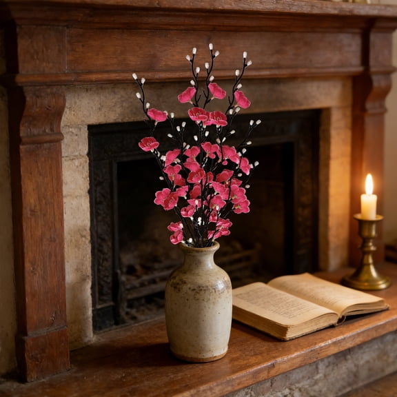 strola Toys Mini Artificial Branches White Fake Stems Faux Plants for Vase Filler Home Decor Indoor 21 Inch Modern Farmhouse Table Centerpiece Living Room Office Decoration