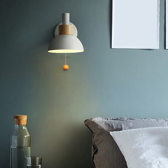 strola Toys Modern White LED Wall Sconce, Small Iron Bedside Lamp for Bedroom Living Room Hallway Entryway, Decorative Accent Light 6.3 Inch