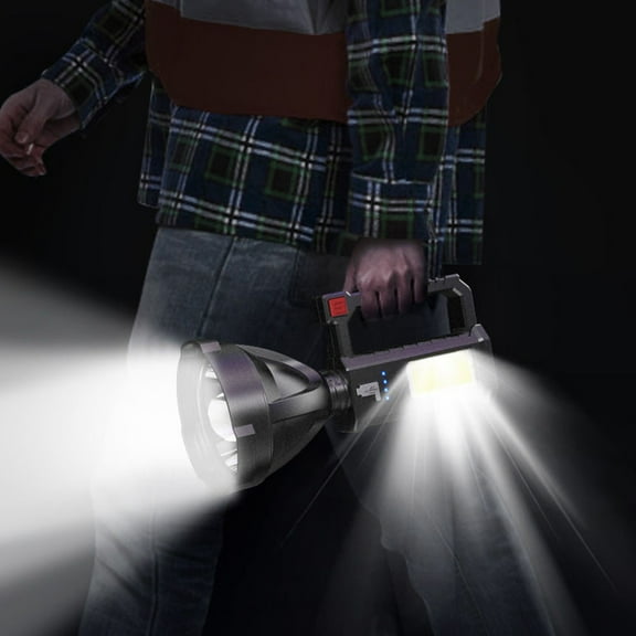 strola Toys Rechargeable COB Searchlight, 450m High Lumens Flashlight with Battery Display, USB Portable Spotlight for Camping & Emergency