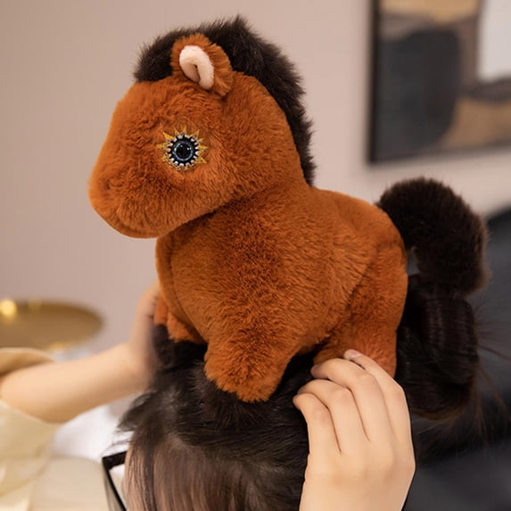 strola Toys Soft Plush Brown Horse Stuffed Animal, 2026 Year of The Horse Foal Doll, Realistic Cute Pony Toy for Ki-ds, 9 Inch Ba-by Nursery Decor Gift