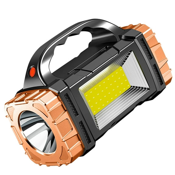 strola Toys Solar Rechargeable Flashlight Multi-function, COB LED Searchlight with Red & Blue Emergency Strobe for Camping, Outdoor, Power Outage