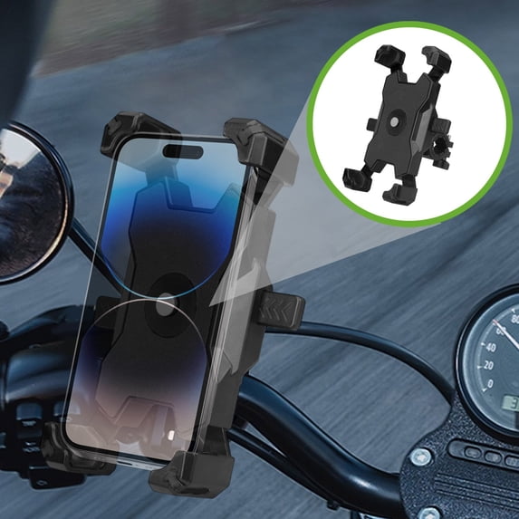 strola Toys Universal Shockproof Bike Phone Holder, 360° Rotation Vibration Damping Handlebar Mount for Motorcycle, 3.5-6.8" Smartphones
