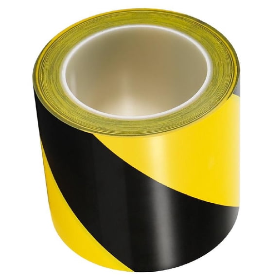 strong Black & Yellow Caution Tape 300m Long 50mm Wide PVC Warning Tape for Effective Demarcation