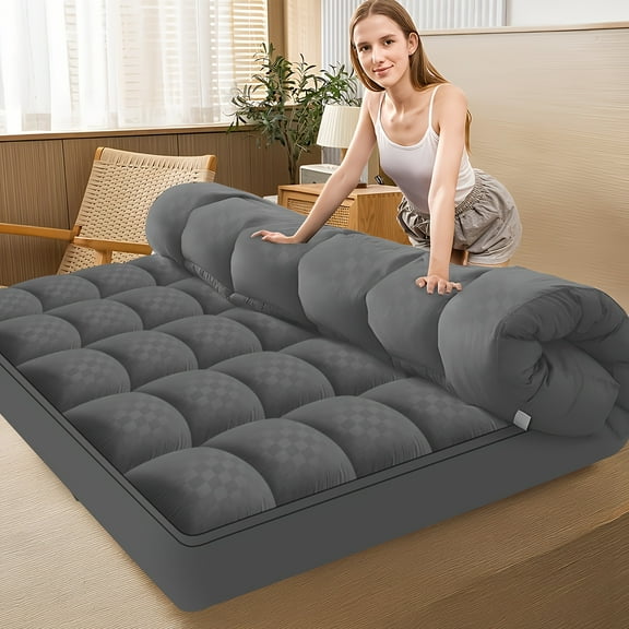 strong store Cooling Mattress Topper- 1000GSM Breathable, Fluffy | Extra Thick Mattress Protector, 8-21 Inch Deep Pocket, Machine Washable