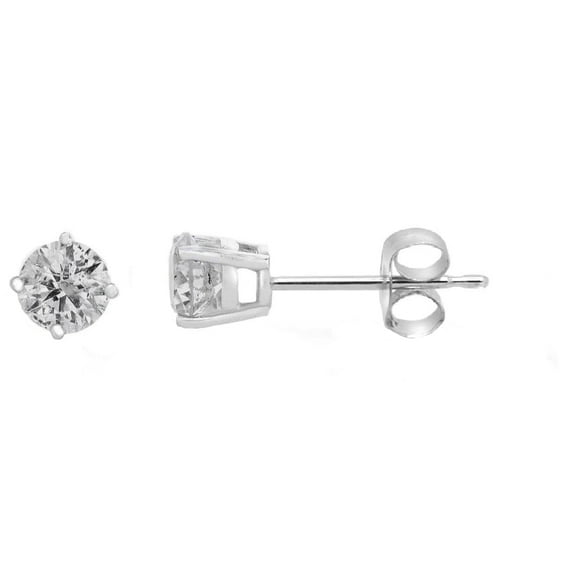 1/4 Carat Total Weight (cttw) Diamond Studs - 14K White Gold Earrings for Women