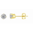 thumbnail image 1 of 1/6 Carat Total Weight (cttw) White Diamond Studs - 14K Yellow Gold Earrings for Women, 1 of 2