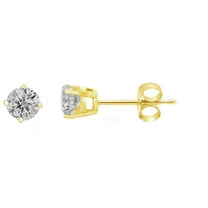 1/4 Carat Total Weight (cttw) Diamond Studs - 14K Yellow Gold Earrings for Women
