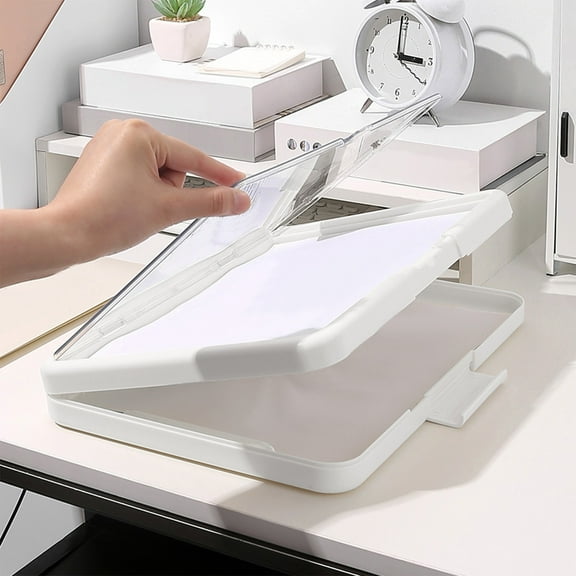 students essentials File Storage Box Plastic Material Large Capacity Storage Clip Study Supplies Office Supplies Desktop Organization Estudiantes esenciales