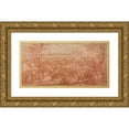 thumbnail image 1 of studio of Adam Frans van der Meulen 24x14 Gold Ornate Framed and Double Matted Museum Art Print Titled - Louis XIV at the Siege of Cambrai, Seen from the South-West (March 20-April 19, 1677), 1 of 4