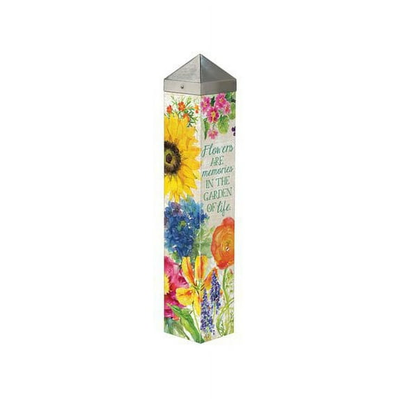 studio m garden art pole fade-resistent outdoor dcor, 20-inches tall, flowers are memories