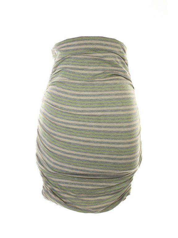 grey multi stripe ruched skirt xs