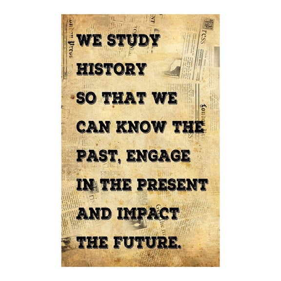 We study History Posters Social Studies Classroom Decorations Posters for Elementary Middle School and High School Durable World poster Unframed12x18inch(30x45cm)
