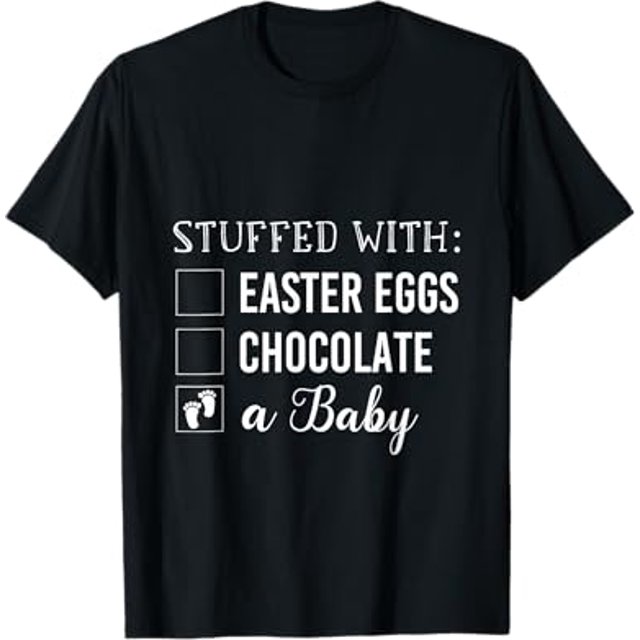 stuffed with a baby easter pregnancy announcement eggspectin TShirt
