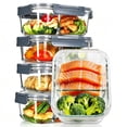 thumbnail image 1 of stusgo 35 Oz Glass Food Storage Containers 5 Pack,2 Compartment Portion Control with Airtight Snap Lids,Microwave,Oven,Freezer & Dishwasher Safe(5 Pack,Grey), 1 of 6