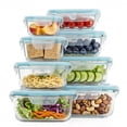 thumbnail image 1 of stusgo 16 Pcs Glass Food Storage Containers with Lids, Airtight BPA-Free Leakproof Meal Prep Containers, Microwave Oven Freezer Dishwasher Safe Stackable Lunch Boxes（8 Pack,Green）, 1 of 8