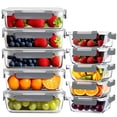 thumbnail image 1 of stusgo 20 Pas Glass Storage Containers with Lids（5 x1040 ml, 5 x370 ml）, BPA Free，Reusable (10Pcs Grey), 1 of 9