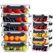 stusgo 20 Pack Glass Food Storage Containers with lids  5 x1040 ml, 5 x370 ml , BPA Free Reusable for Kitchen Organization 10Pcs Black