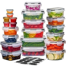 stusgo 22 Pack Food Storage Container Set, Lunch Boxes with Leak Proof Lids Airtight,BPA-Free Clear Plastic Storage Containers for Home & Kitchen Organization with Labels & Pen