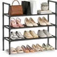 thumbnail image 1 of stusgo Shoe Rack for Closet, 3 Tier Shoe Organizer with 2 Hooks, Long Shoe Shelf Storage for Sneaker and Boot Stackable Free Standing Shoe Rack for Entryway, Garage, Small Spaces, Corridor, 1 of 9