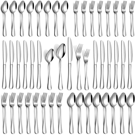 stusgo 40 Pieces Silverware Set Service for 8, Food-Grade Stainless Steel Flatware Set, Cutlery Set Including Dinner Knife Fork Spoon, Mirror Polished Utensil Set for Party Family Picnic(silver)