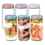 stusgo 6 Pack 24 Oz Glass Overnight Oats Containers with Lids, Glass Overnight Oats Jars