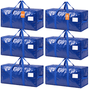 stusgo 6 Pack Extra Large Moving Bags Heavy Duty with Zippers & Carrying Handles, Moving Boxes Alternative, Packing Supplies, Large Storage Bags Totes for Space