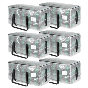 stusgo 6 Pack Extra Large Moving Bags Heavy Duty with Zippers & Carrying Handles, Moving Boxes Alternative, Packing Supplies, Large Storage Bags Totes for Space Saving(Transparent)
