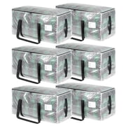 stusgo 6 Pack Extra Large Moving Bags Heavy Duty with Zippers & Carrying Handles, Moving Boxes Alternative, Packing Supplies, Large Storage Bags Totes for Space SavingTransparent