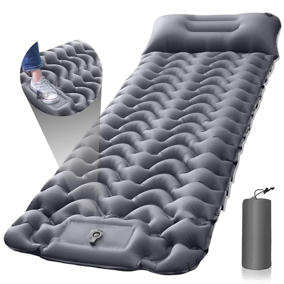 stusgo Camping Sleeping Pad,4" Extra-Thick Self Inflating Tent Pad Camping Pad. Built-in Foot Pump