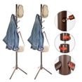 thumbnail image 1 of stusgo Coat Rack Freestanding,Wood Coat Tree with 8 Hooks and 3 Adjustable Section Height for Bedroom,2 Pcs,Dark Walnut, 1 of 5