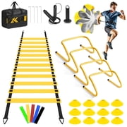 stusgo Soccer Training Equipment, Agility Ladder for Kids, With in Soccer Cones, Running ParachuteYellow