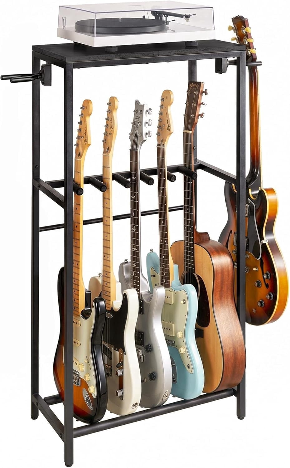 stusgo Multi Guitar Stand,Multiple Guitar Rack Holder for 7 Guitars,Guitars Display Rack with 2 Guitar Holders for Home,Stage,Studio, Black