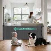 stusgo Retractable Baby Gate 33x71 1.8m - Retractable Dog Gate Black
