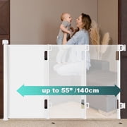 stusgo Retractable Baby Gate 33"x55"（1.4m）- Retractable Dog Gate（White）