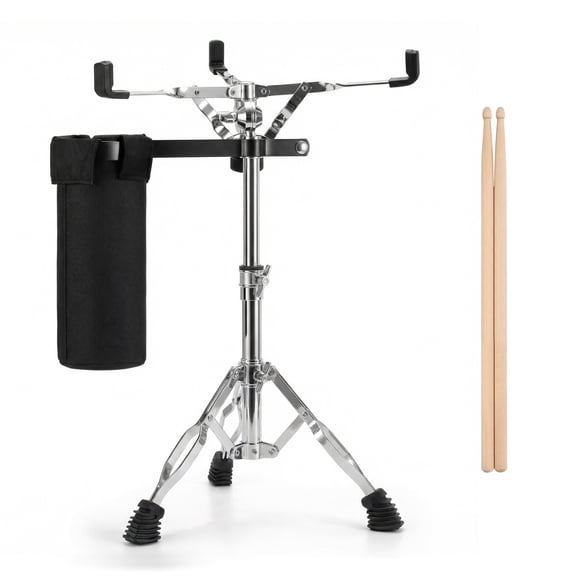 stusgo Foldable Snare Drum Stand with Drum Stick Holder and 1 Pair of 5A Drum Sticks