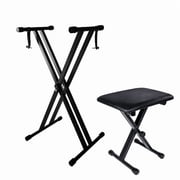 stusgo keyboard stand and bench, Adjustable Digital Piano Stand with Locking Chain-Large