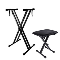 stusgo keyboard stand and bench, Adjustable and Portable Digital Piano Stand with Locking Chain