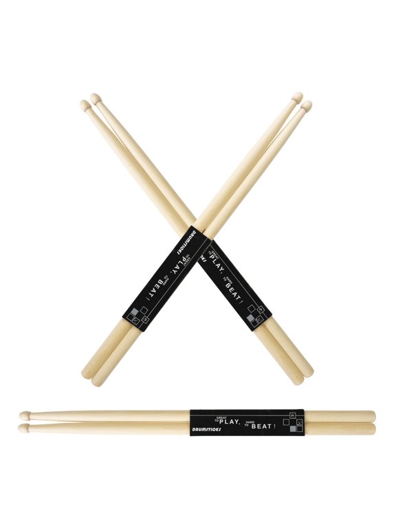 7A Drum Sticks, 3-Pair Wood Professional Drumsticks for Live Performance and Heavy Practice
