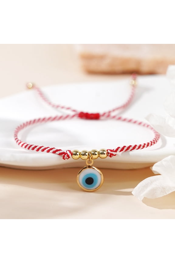 style Adjustable Nylon Cord Bracelets for Women Men Evil Eye Red Nylon