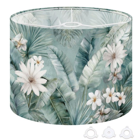 {style} Drum Lampshades 13"x13"x10" Tranquil Jungle Leaves Watercolor Light Shade for Table Lamps Floor Lamp Shades Replacement Assembly Required