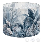 {style} Drum Lampshades 13"x13"x10" Tropical Jungle Watercolor Blue White Hues Light Shade for Table Lamps Floor Lamp Shades Replacement Assembly Required